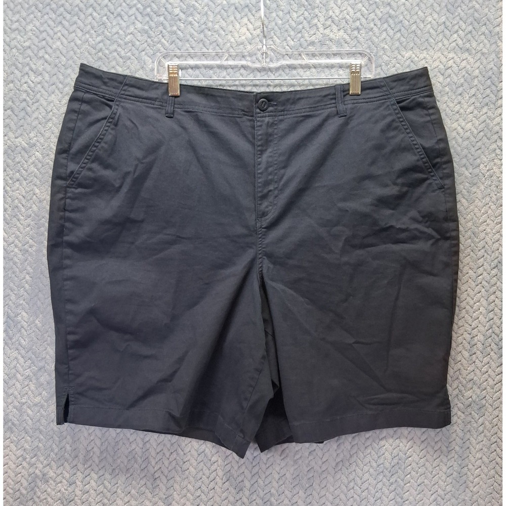 LL Bean Favorite Fit Chino Shorts Navy Blue Women's Plus Size 20W Stretch